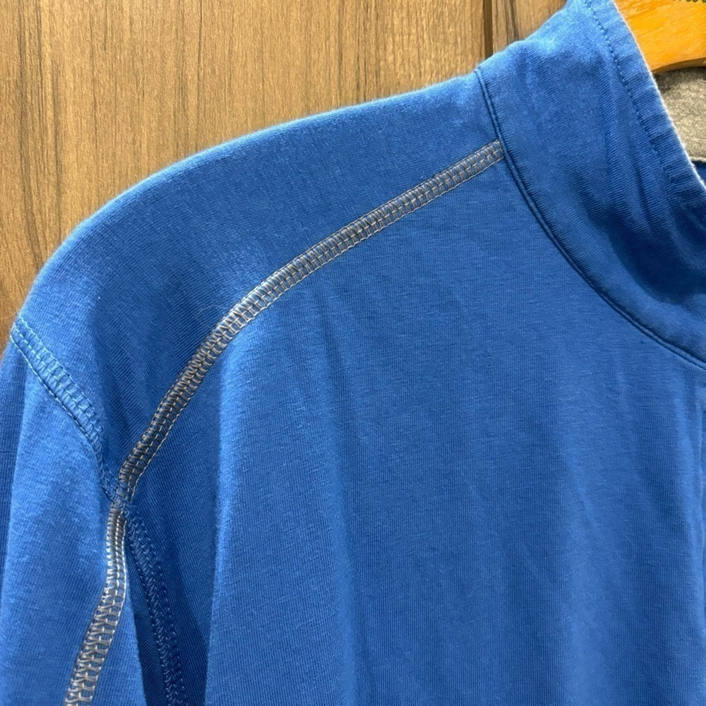 Tasc XL Bamboo Performance Quarter Zip Pullover blue Organic Cotton - Picture 3 of 12